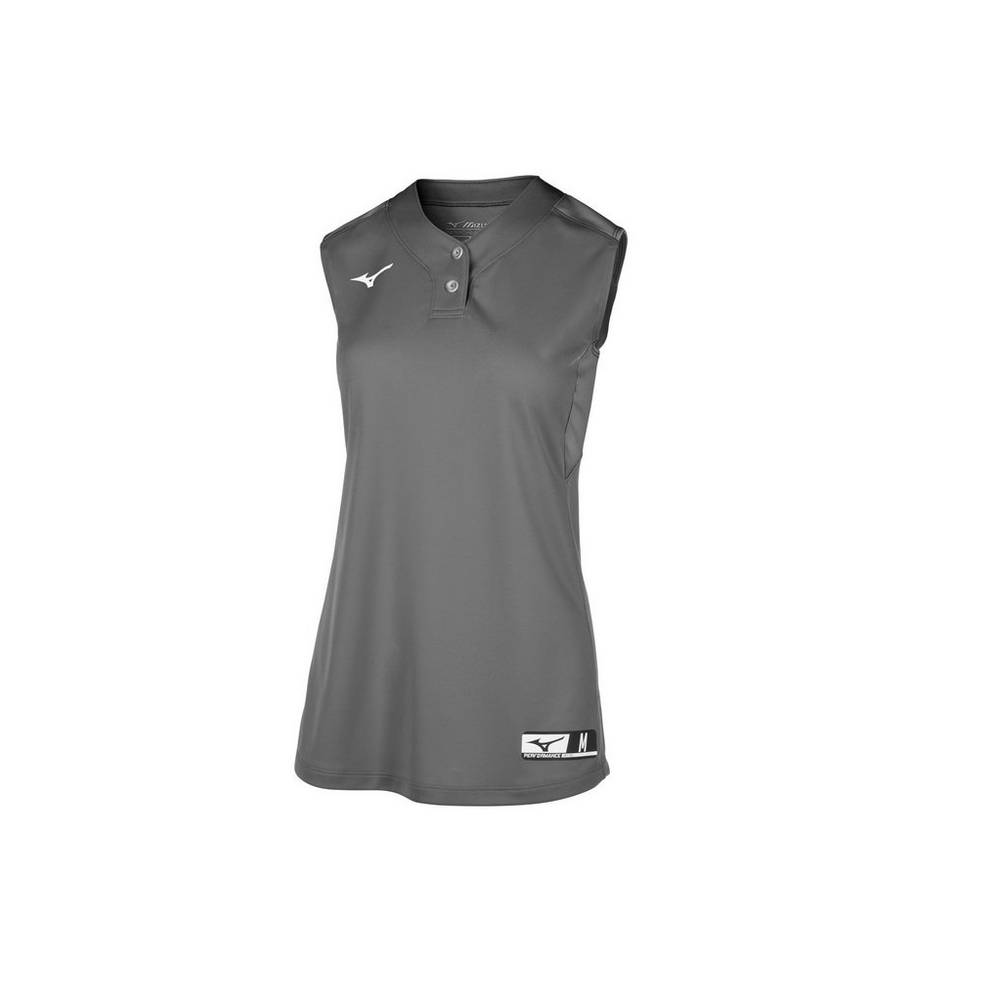 Womens Mizuno Aerolite 2-Button Sleeveless Softball Jersey Grey Philippines (WTCLZM328)